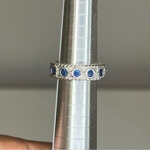Judith Ripka Silver Ring with Sapphires